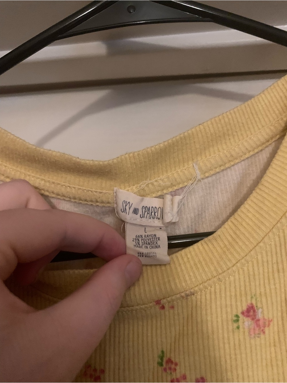 Yellow Floral Ruffle Hem Tee - Picture 3 of 3